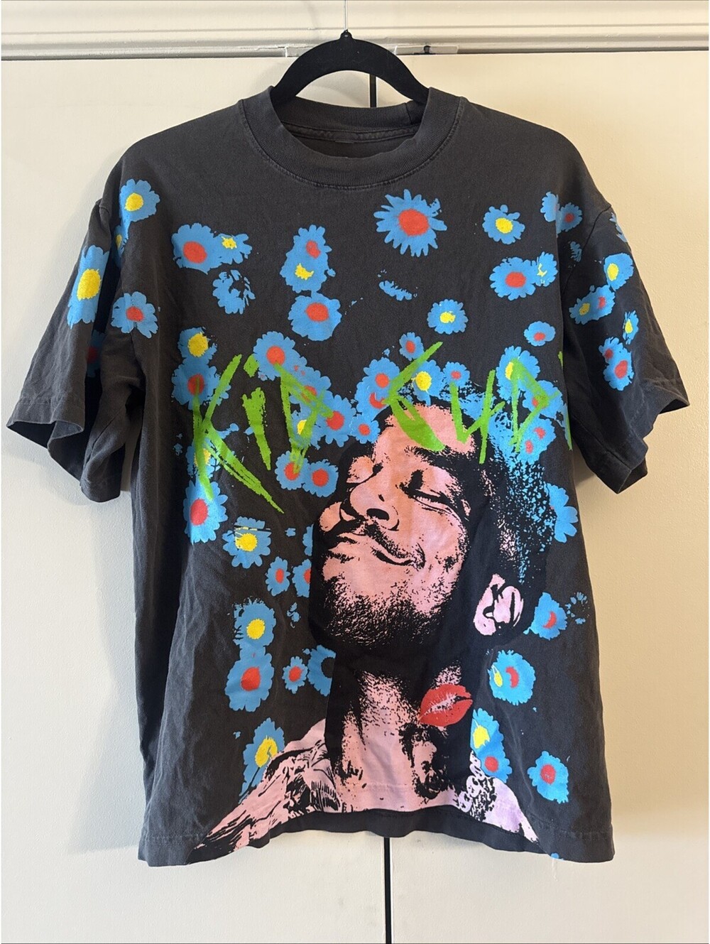 Kid Cudi x Siberia Hills Flower T-Shirt Charcoal Grey Mens Size S 2021 Bravado
